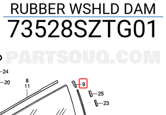 Honda 73528SZTG01 RUBBER WSHLD DAM