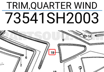 Honda 73541SH2003 TRIM,QUARTER WIND