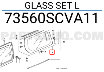 Honda 73560SCVA11 GLASS SET L