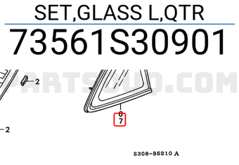 Honda 73561S30901 SET,GLASS L,QTR