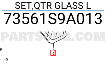 Honda 73561S9A013 SET,QTR GLASS L
