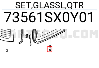 Honda 73561SX0Y01 SET,GLASSL,QTR