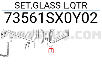 Honda 73561SX0Y02 SET,GLASS L,QTR