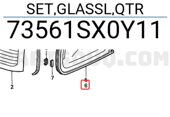Honda 73561SX0Y11 SET,GLASSL,QTR