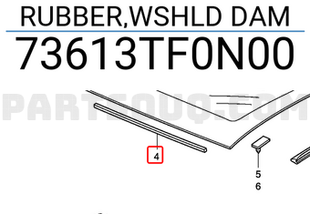 Honda 73613TF0N00 RUBBER,WSHLD DAM