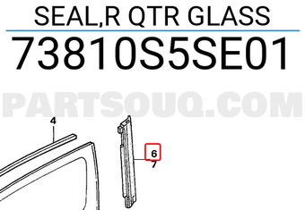 Honda 73810S5SE01 SEAL,R QTR GLASS