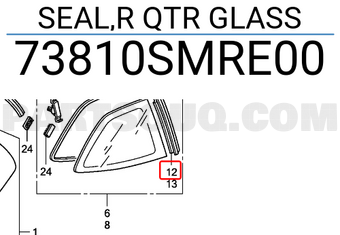 Honda 73810SMRE00 SEAL,R QTR GLASS
