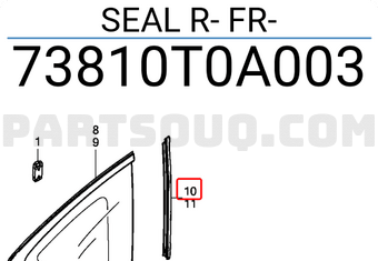 Honda 73810T0A003 SEAL R- FR