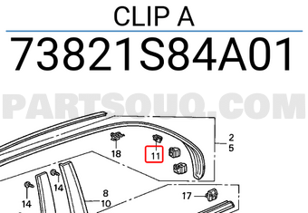 Honda 73821S84A01 CLIP A