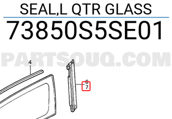 Honda 73850S5SE01 SEAL,L QTR GLASS