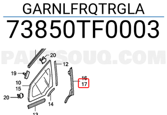 Honda 73850TF0003 GARNLFRQTRGLA