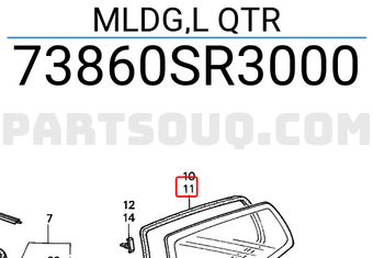Honda 73860SR3000 MLDG,L QTR