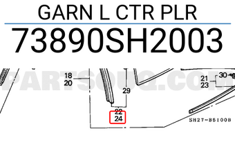 Honda 73890SH2003 GARN L CTR PLR