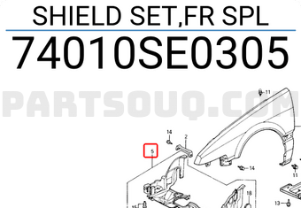 Honda 74010SE0305 SHIELD SET,FR SPL