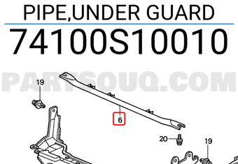 Honda 74100S10010 PIPE,UNDER GUARD