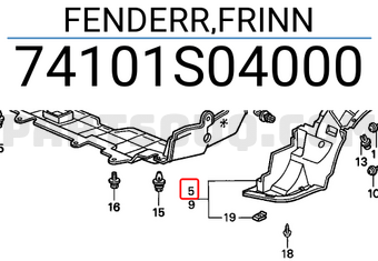 Honda 74101S04000 FENDERR,FRINN