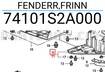 Honda 74101S2A000 FENDERR,FRINN