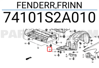 Honda 74101S2A010 FENDERR,FRINN
