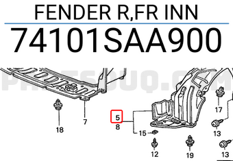 Honda 74101SAA900 FENDER R,FR INN