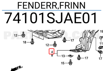 Honda 74101SJAE01 FENDERR,FRINN