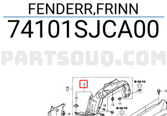 Honda 74101SJCA00 FENDERR,FRINN