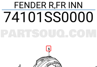 Honda 74101SS0000 FENDER R,FR INN