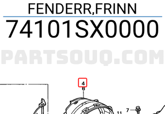 Honda 74101SX0000 FENDERR,FRINN