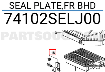 Honda 74102SELJ00 SEAL PLATE,FR BHD