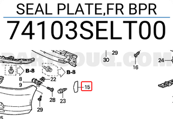 Honda 74103SELT00 SEAL PLATE,FR BPR
