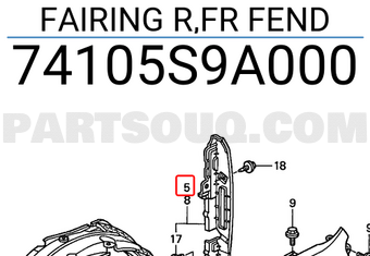 Honda 74105S9A000 FAIRING R,FR FEND