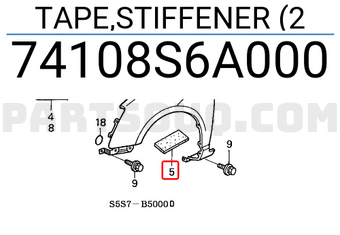 Honda 74108S6A000 TAPE,STIFFENER (2