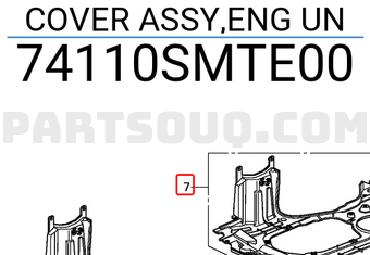 Honda 74110SMTE00 COVER ASSY,ENG UN