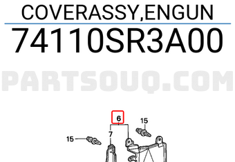 Honda 74110SR3A00 COVERASSY,ENGUN