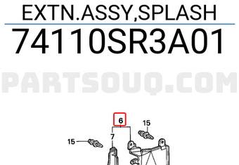 Honda 74110SR3A01 EXTN.ASSY,SPLASH