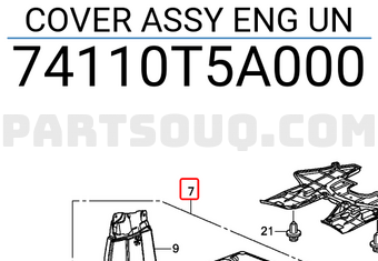 Honda 74110T5A000 COVER ASSY ENG UN