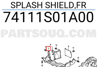 Honda 74111S01A00 SPLASH SHIELD,FR
