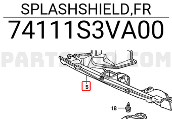 Honda 74111S3VA00 SPLASHSHIELD,FR