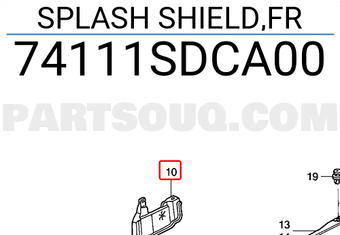Honda 74111SDCA00 SPLASH SHIELD,FR