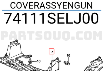 Honda 74111SELJ00 COVERASSYENGUN