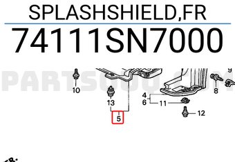 Honda 74111SN7000 SPLASHSHIELD,FR