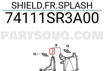 Honda 74111SR3A00 SHIELD,FR.SPLASH