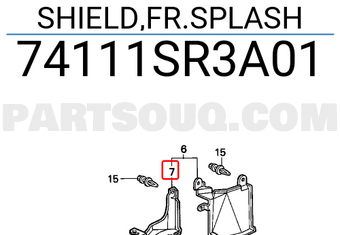 Honda 74111SR3A01 SHIELD,FR.SPLASH