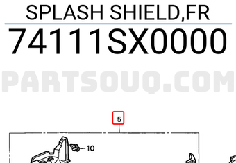 Honda 74111SX0000 SPLASH SHIELD,FR