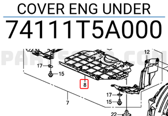 Honda 74111T5A000 COVER ENG UNDER
