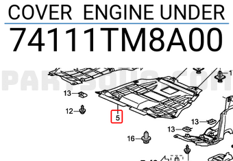 Honda 74111TM8A00 COVER ENGINE UNDER