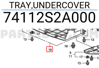 Honda 74112S2A000 TRAY,UNDERCOVER