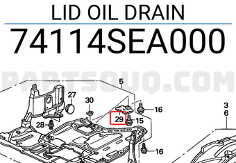 Honda 74114SEA000 LID OIL DRAIN