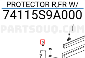 Honda 74115S9A000 PROTECTOR R,FR W