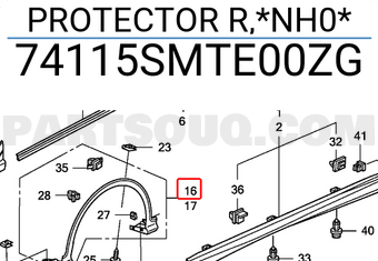 Honda 74115SMTE00ZG PROTECTOR R,*NH0*