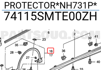 Honda 74115SMTE00ZH PROTECTOR*NH731P*
